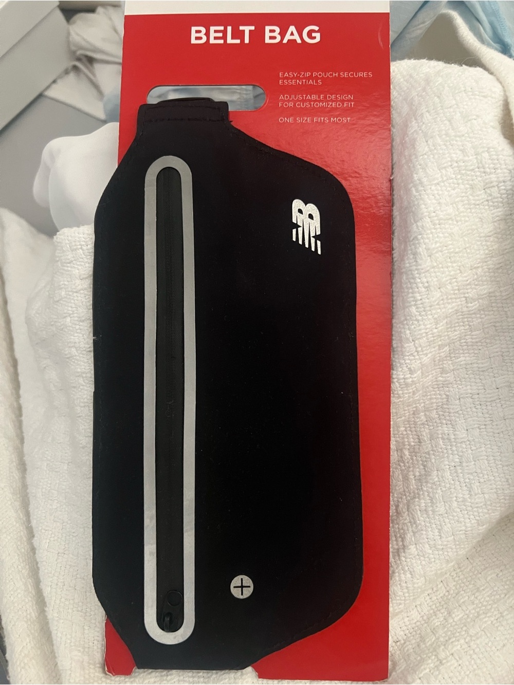 New Balance Black Belt Bag with Reflective Stripe